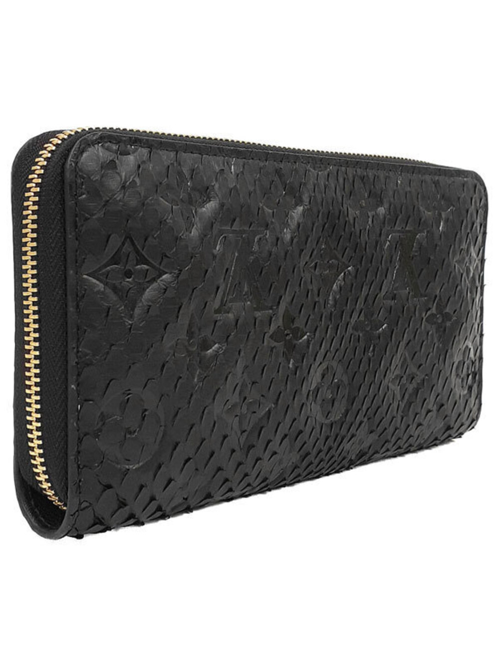 Louis Vuitton Long Python Zipper Monogram Zippy Round Wallet Brown